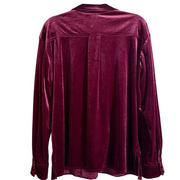 Wrangler Retro Dark Pink velour button up collared shirt size L - Picture 4 of 4